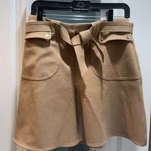 Maje Tan Belted Skirt